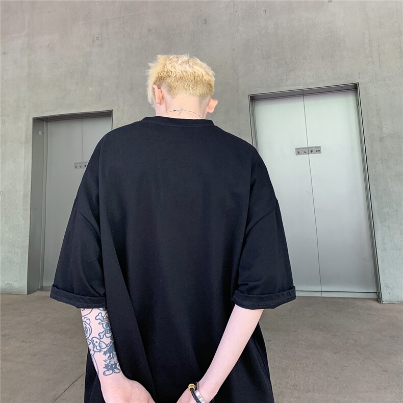 潮牌街头宽松ins半袖上衣休闲男士设计感短袖T恤D328-T411-P28,男装T恤,电商D328