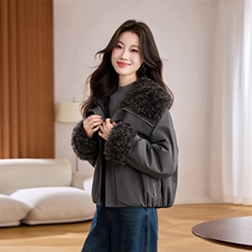 短款宽松加绒加厚外套2025年新款宽松休闲减龄洋气女，女装羊羔毛/颗粒绒，秀美人生