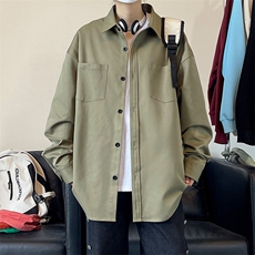 纯色重磅长袖衬衫男大码衬衣上衣外套C2209-P32【特价】，男装衬衫，电商A007