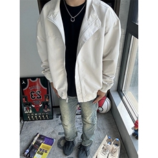 港风大码秋季新款美式褶皱设计感立领夹克MF1234特批55，男装夹克，星座213