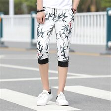 夏季新款花色七分裤男生微弹休闲男士中裤214-218p30，男装休闲裤，星座1203