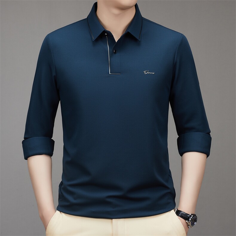男士polo衫长袖t恤男春秋季打底衫翻领体恤商务休闲男衣服,男装T恤,电商B212（原钱塘6029）