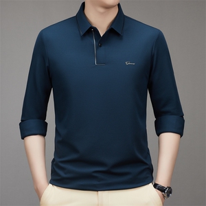 男士polo衫长袖t恤男春秋季打底衫翻领体恤商务休闲男衣服图片