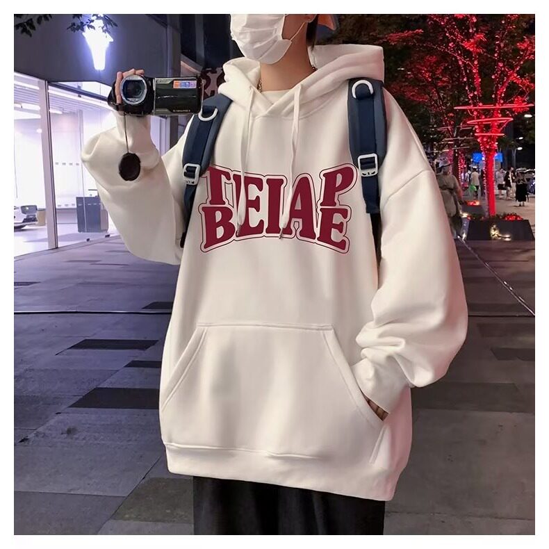 创意字母设计连帽卫衣男士卫衣内搭叠穿高质量连帽卫衣青少年,男装卫衣,星座715-4