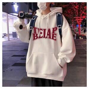 创意字母设计连帽卫衣男士卫衣内搭叠穿高质量连帽卫衣青少年