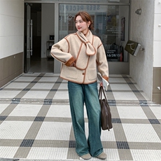 210-3289-P185-k2582025年冬季韩系围巾款小香风上衣2025新款，女装短外套，浙宝210（原浙宝191）