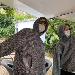 加绒加厚冬款男连帽卫衣保暖夹克拼色宽松外套WY28 P45加绒P55图片