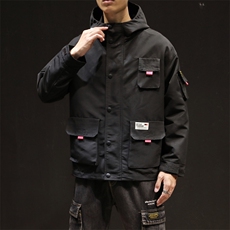 2021春季日系黑墙立体口袋工装夹克连帽外套钱塘6025-jk15-p90，男装夹克，星座311A