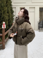 2025年冬季女保暖常规连帽不可拆中古休闲风90白鸭绒羽绒服，女装羽绒服，玖莱伊