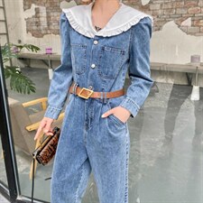 牛仔连体裤，女装连体裤，米可儿