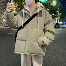 冬季青少年连帽假两件外套加绒加厚休闲简约棉衣棉服5303-P85，男装棉衣，电商B306