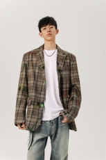 现货秋季新款满印涂鸦印花西装外套男宽松休闲西服-A2191P80控138，男装西服，电商B241