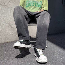 韩系直筒牛仔裤男春秋季高街水洗宽松阔腿拖地裤休闲NK711P40，男装牛仔裤，星座1116-2