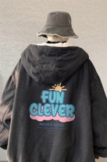 控价158牛仔棉衣男大码加绒羊羔绒牛仔棉服男棉袄NM53377-P140，男装棉衣，电商A040