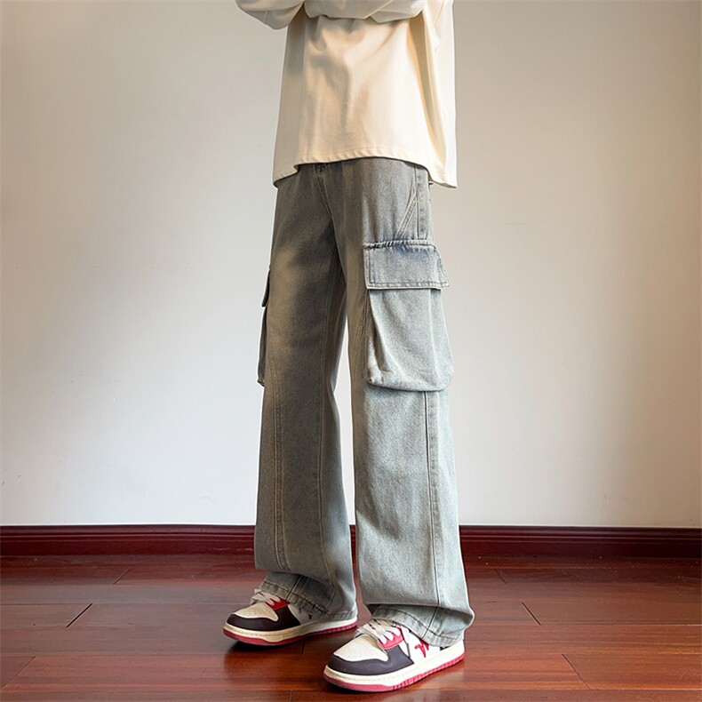 现货微喇工装牛仔裤男秋季新款美式复古水洗裤子-A2188TP55控88,男装牛仔裤,电商B241