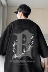 量大优可提供视频2024夏季麂皮绒短袖T恤D223A-LPT2415-P20，男装T恤，电商019-1