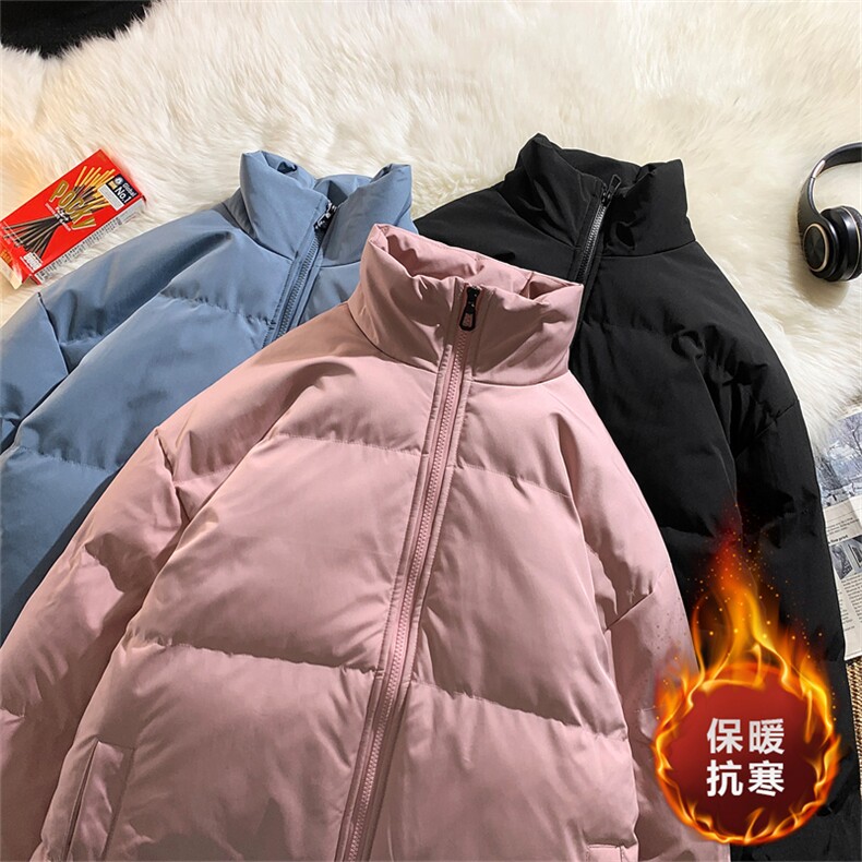 得物二开跑量棉衣休闲加厚棉服男女同款情侣纯色面包服218-35图片