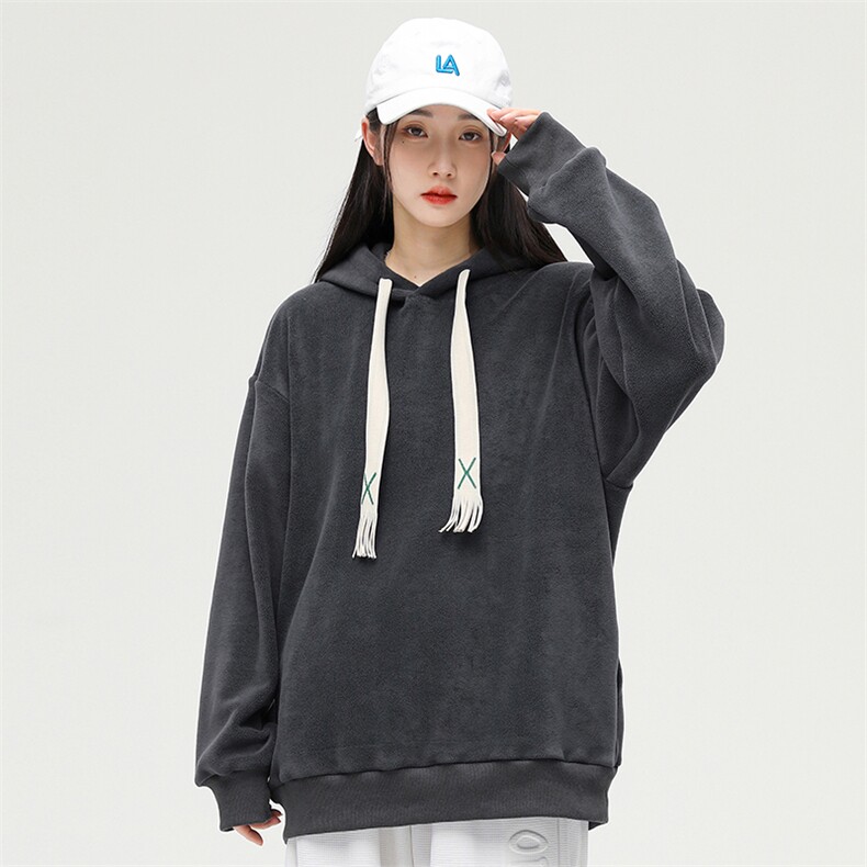 奥粒绒外套基础纯色休闲百搭连帽抽绳卫衣男女同款EY-3663-P85图片