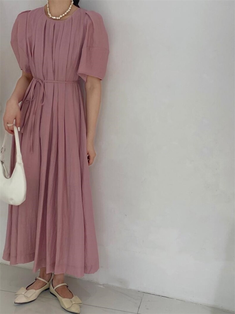 系带连衣裙，女装连衣裙，驿谷