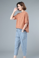 优雅时尚套装/套裙潮流舒适2021年夏季短袖宽松气质，女装套装/套裙，叶笙衣