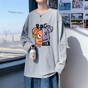 ！秋季打底衫男卫衣男潮流圆领纯棉长袖T恤男CX294-P25图片