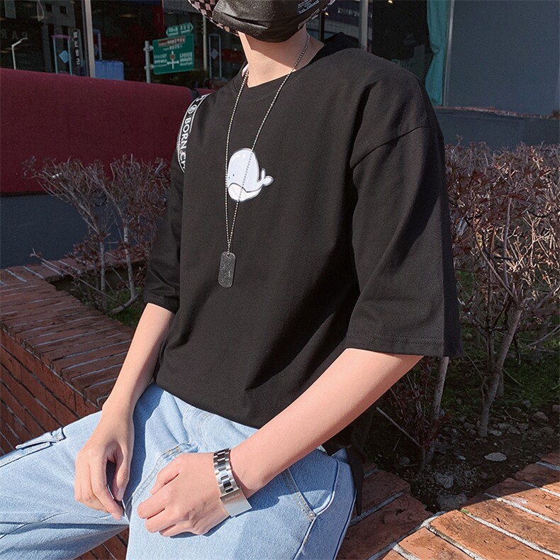 2021男宽松半袖体恤男装时尚短t男士圆领休闲短袖T恤DJ693TP25,男装T恤,电商A102