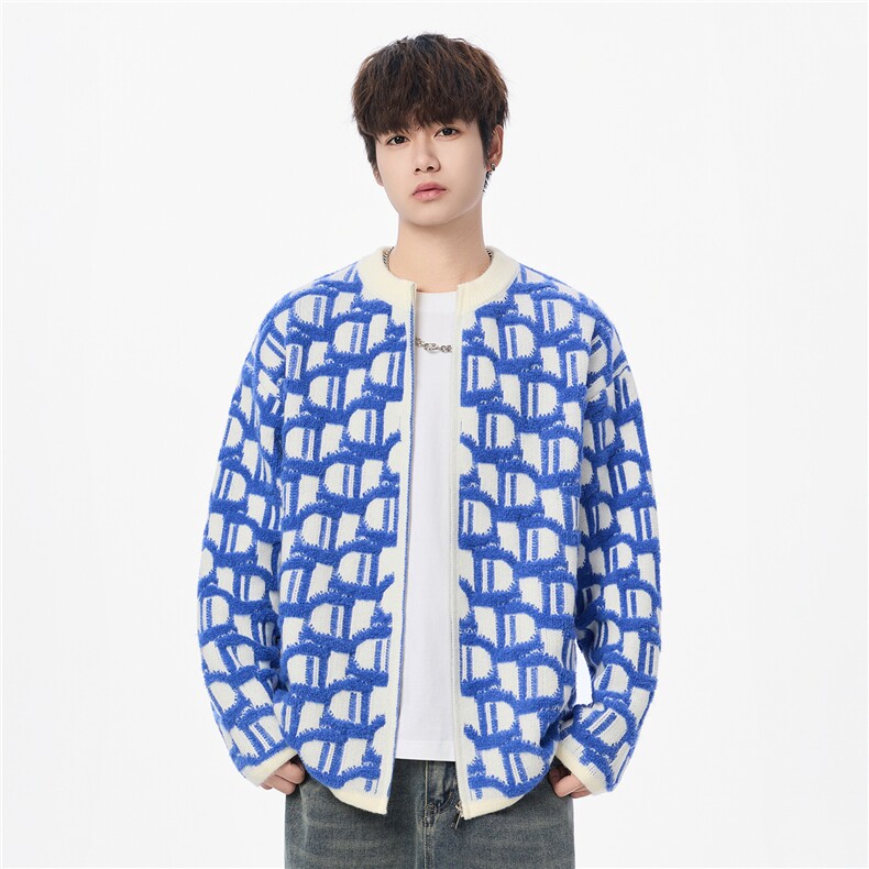 【新品】2025秋冬男时尚休闲百搭针织连帽毛衣潮流开衫-M271-P68，男装针织衫/毛衣，星座1105-1