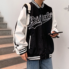 棒球服外套秋季ins潮流拼色宽松夹克韩版百搭休闲上衣W1497-P52，男装夹克，星座512-2