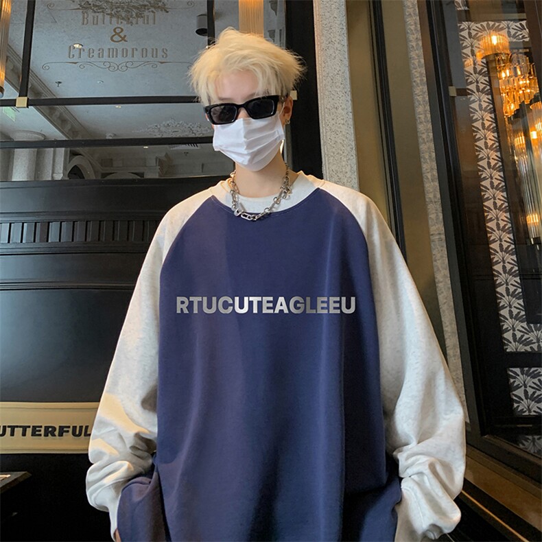 抖音得物高品质重磅二开全棉阔版支持退换360克插肩圆领卫衣0106,男装卫衣,电商A486