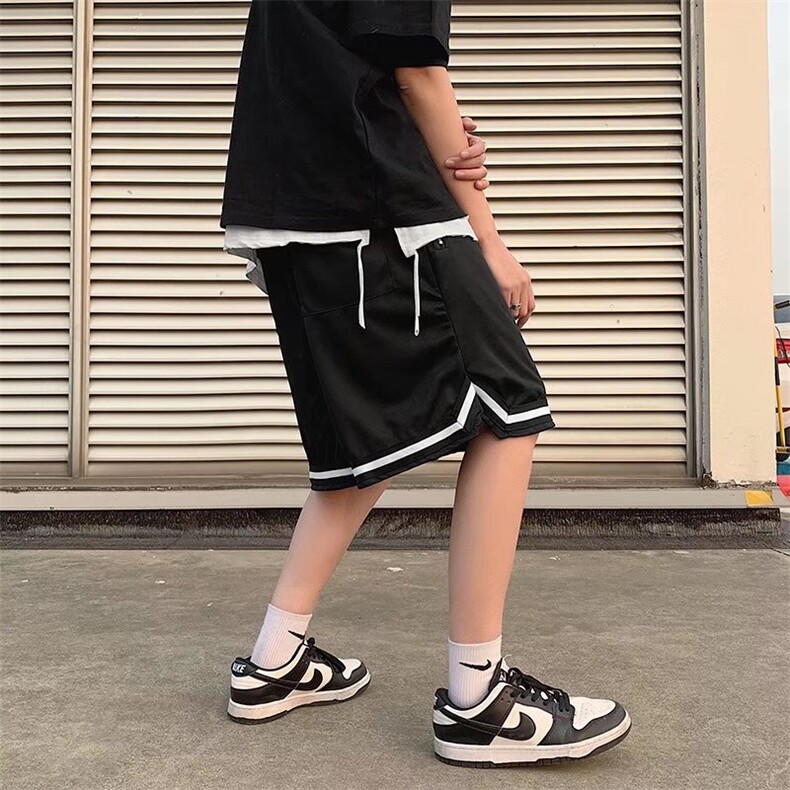男夏季潮流时尚休闲短裤冰丝网眼拉链短裤GD21P22,宽松黄色皮衣外套怎么搭配好看图片
