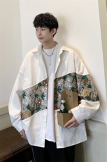 港风长袖衬衣男情侣大码M-5XL中性风刺绣潮长袖衬衫男CS9743P50，男装衬衫，星座227-7