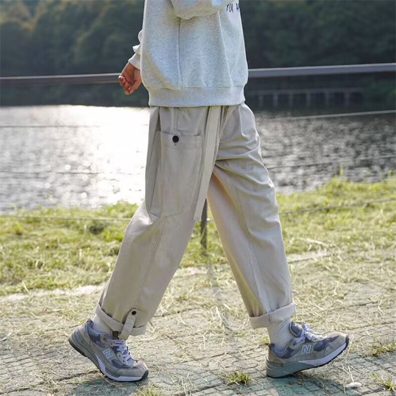 工装裤子男夏季薄款男生春秋宽松直筒日系百搭潮流阔腿休闲裤男款,男装休闲裤,星座218-1（原230）