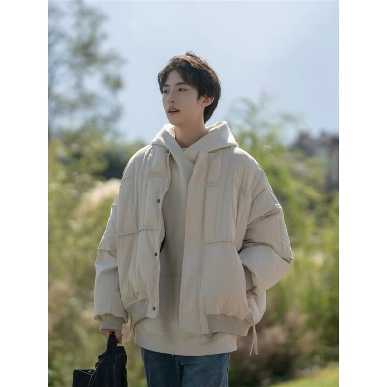 原宿文艺时尚潮流百搭慵懒流行新款气质ins原版质量拼接工装棉衣，男装棉衣，星座506A