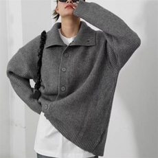 时尚宽松大码羊毛开衫女款羊毛秋冬新款保暖外套，女装羊毛衫，旭驰羊绒