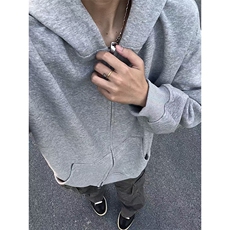 抖音得物品质二开26春装美式高街双头双拉链卫衣开衫外套W74，女装短外套，电商A486-1