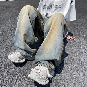 牛仔裤男vibe美式直筒裤子春季潮牌微喇高街百搭休闲长裤N518-P50图片