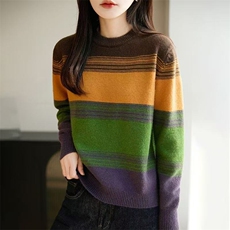 毛衣女冬季加厚外穿内搭套头圆领短款小个子时尚针织衫打底衫上衣，女装针织衫/毛衣，暖姿羊绒