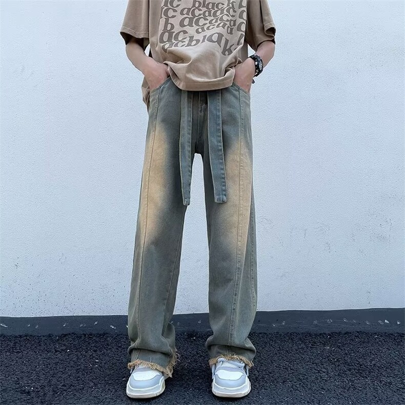 青春流行ins男直筒水洗牛仔裤P45,男装牛仔裤,星座1116-2