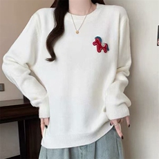 2026年秋季女时尚百搭通勤简约休闲小马圆领，女装针织衫/毛衣，萱芳婷羊绒