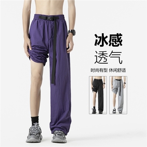 抖音品质夏季新款冰感宽松透气休闲长裤B315-K24128-特p30控58