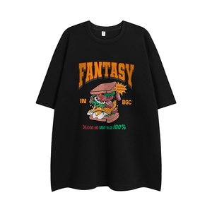 白底23新款夏季时尚百搭圆领卡通印花短袖T恤T1157P25控38图片