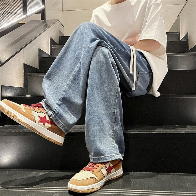 复古牛仔裤男直筒宽松阔腿712-A408P45,男装牛仔裤,星座712