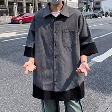 男士短袖春季2024假两件新款衬衫C5103P33，男装衬衫，星座1116-2