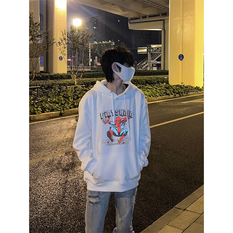 新款港风美式潮牌连帽蜘蛛侠卫衣,男装卫衣,星座310A-4
