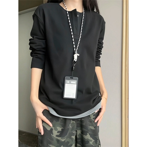 保暖德绒打底衫韩系复古宽松显瘦百搭学院风女5Q4090-TP3058图片