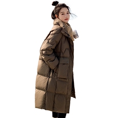 立领羽绒服女中长款2023年冬季新款经典时尚气质百搭连帽保暖外套，女装羽绒服，辉之琳