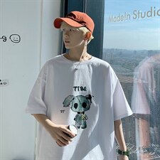 纯棉！2021春夏新款男士百搭短袖T恤潮流圆领半袖体恤T2110P20，男装T恤，电商B220