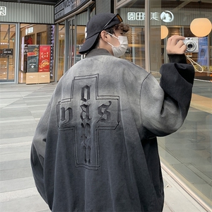 扎染刺绣棒球服外套男港风秋季宽松青少年学生休闲夹克JK0705-P68图片
