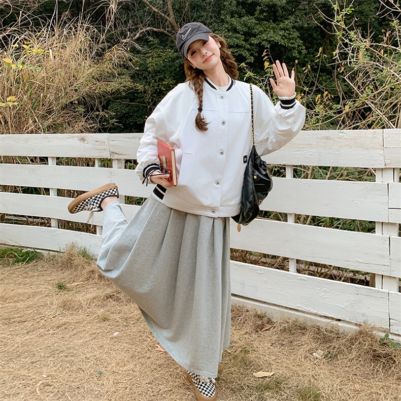 美式复古白色棒球服外套女春秋2025新款休闲气质独特别致夹克上衣,女装短外套,维壹