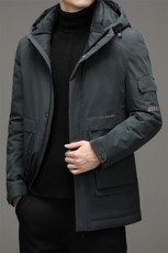 中年男士冬季新款羽绒服休闲拉链宽松休闲连帽羽绒服HB1807-P280，男装羽绒服，电商B212（原钱塘6029）